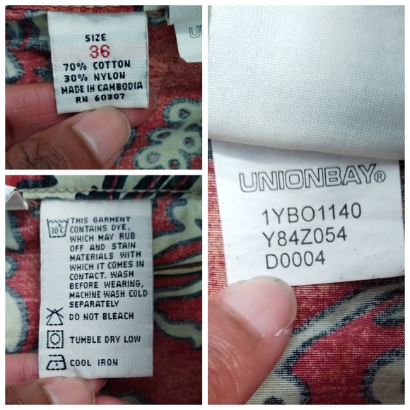 +UnionBay Men 36 Red Floral Swimsuit Swim Trunks Board Short - Picture 11 of 15